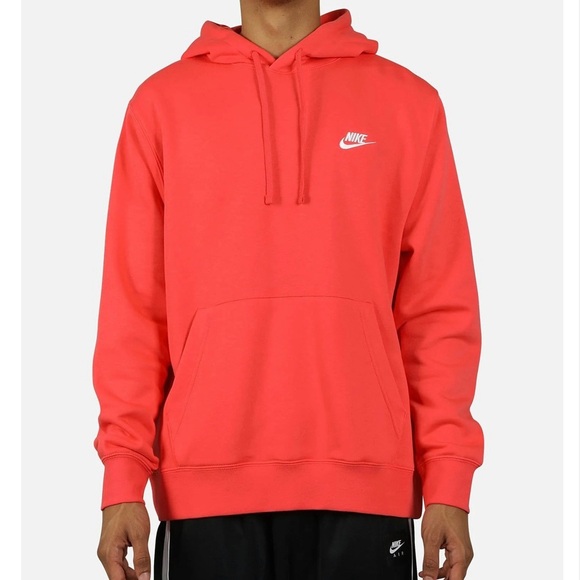 NIKE Pink Sportswear Club Fleece Pullover Hoodie Active Lounge Sweatshirt Sz XS - Picture 1 of 11